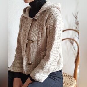 Max Mara Hooded Cardigan flare Hooded Knit Toggle sweater scandi chic ssense co